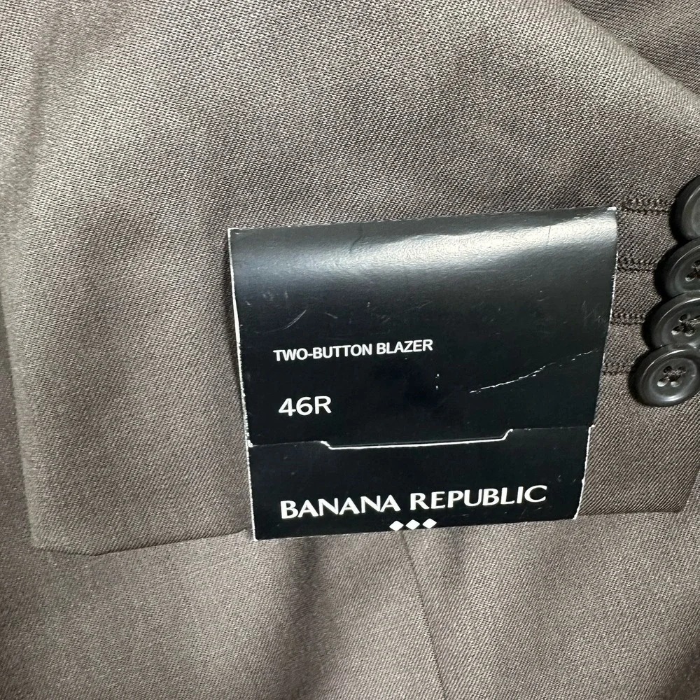 Banana Republic Blazer Mens Size 46R Brown Wool  Two Button City Jacket NEW